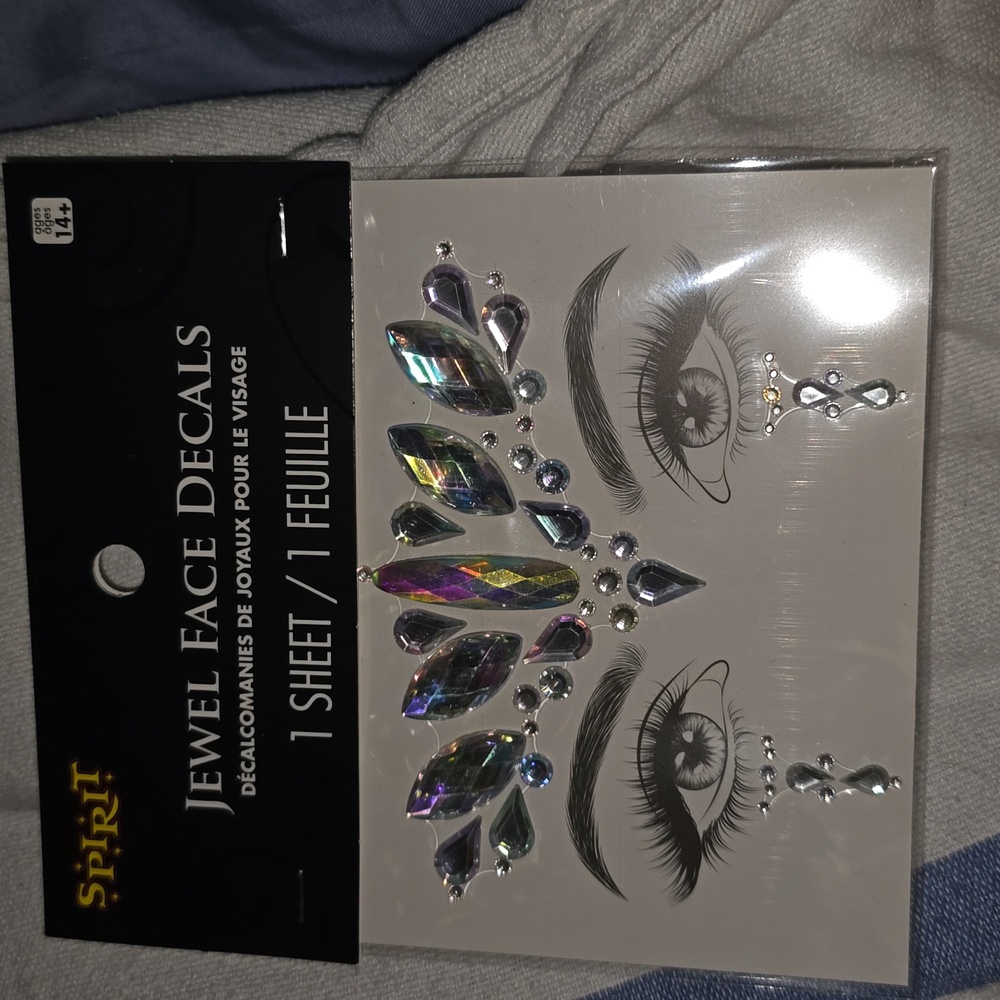 Spirit Jewel Face Decals with Iridescent and Silver Accents